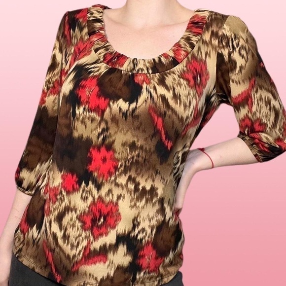 Style & Co Bohemian Floral Blouse - Picture 2 of 4